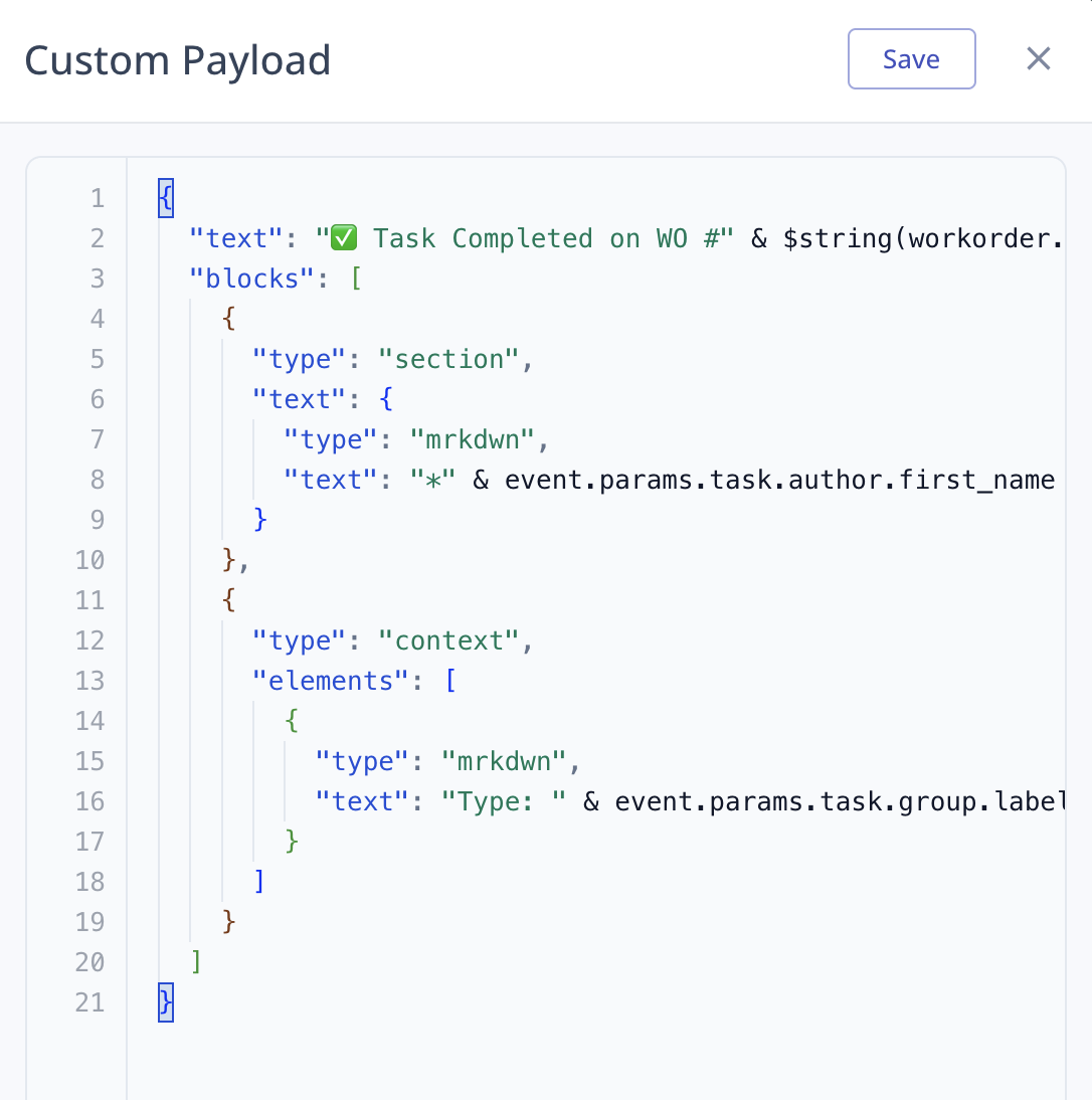 Webhook Payload Sidedrawer